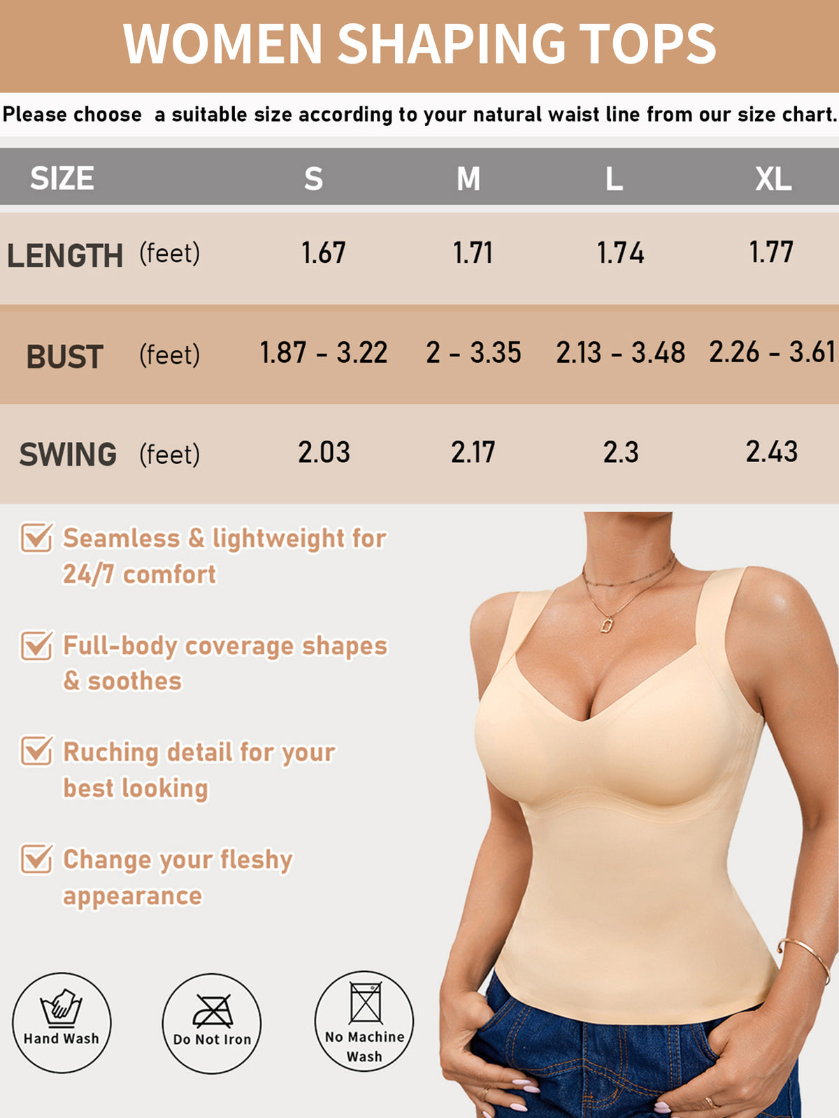 Seamless Shaping Tank Top with Molded Cups for Everyday Layering