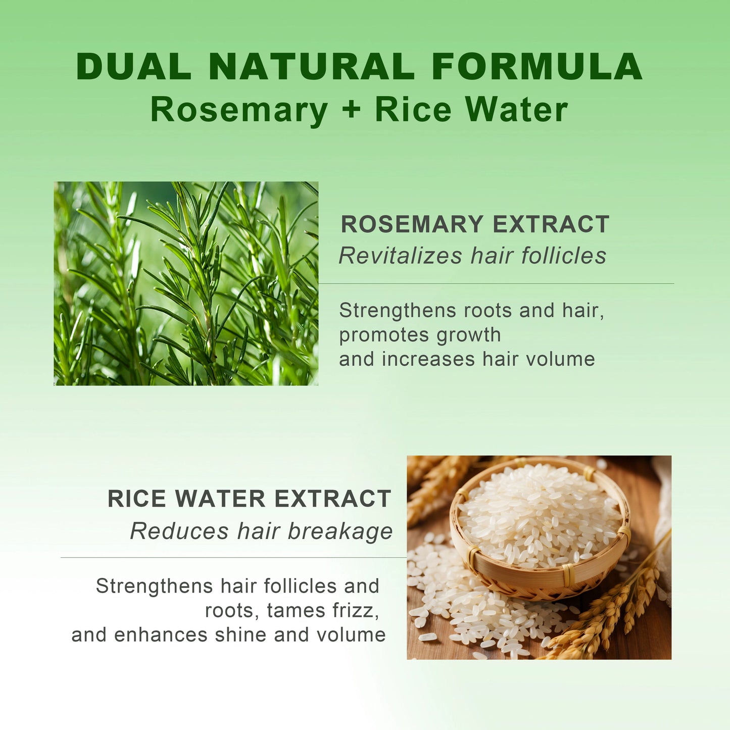 Rosemary Water Spray For Hair Growth With Rice Water 100% Natural Extract