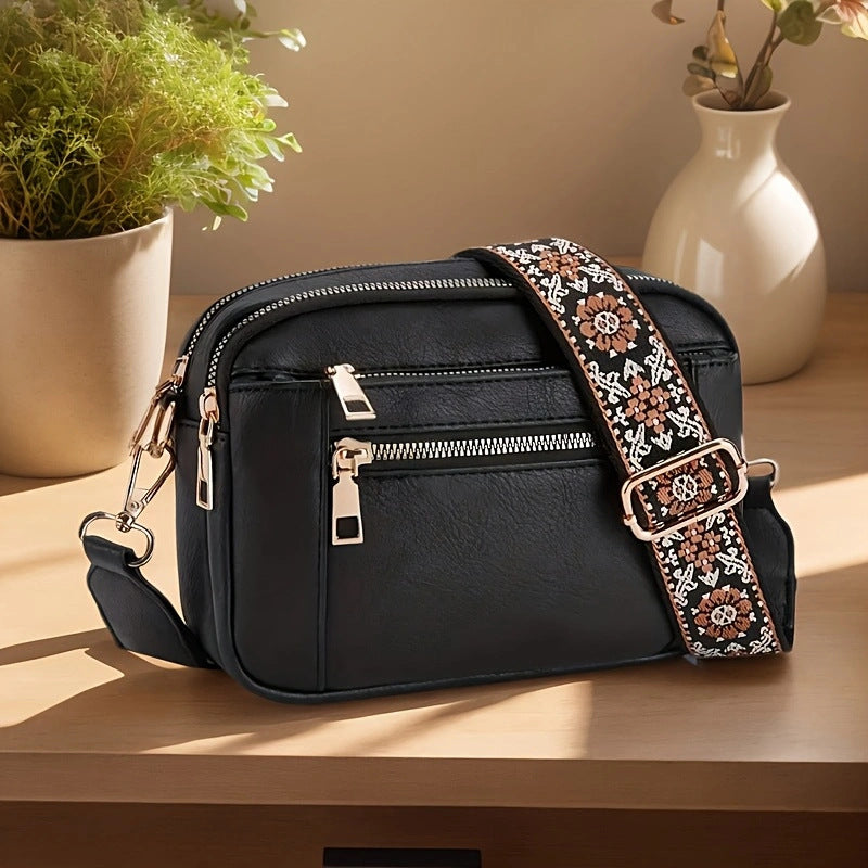 Vintage Vegan Leather Crossbody Bag
