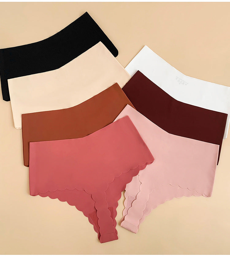 High-Waisted Seamless Ice Silk Thong 3 Pack