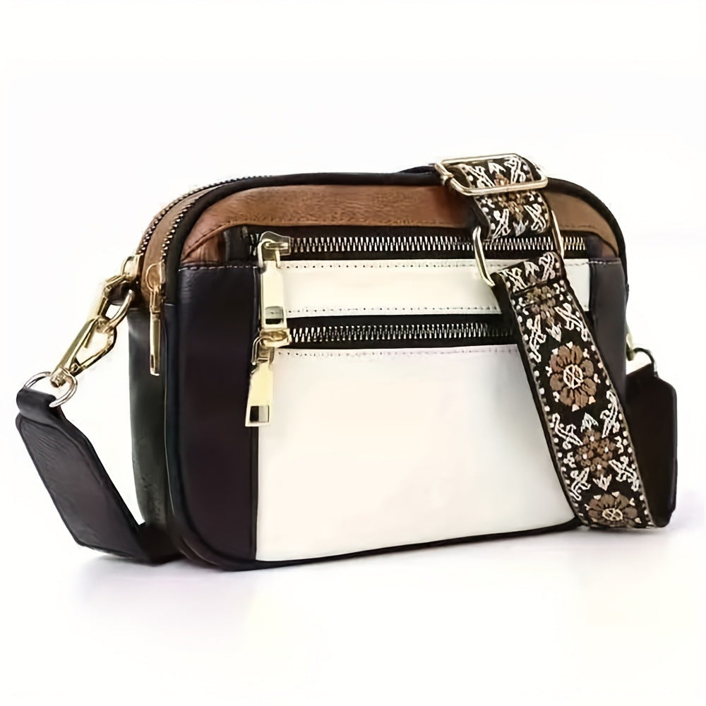 Vintage Vegan Leather Crossbody Bag
