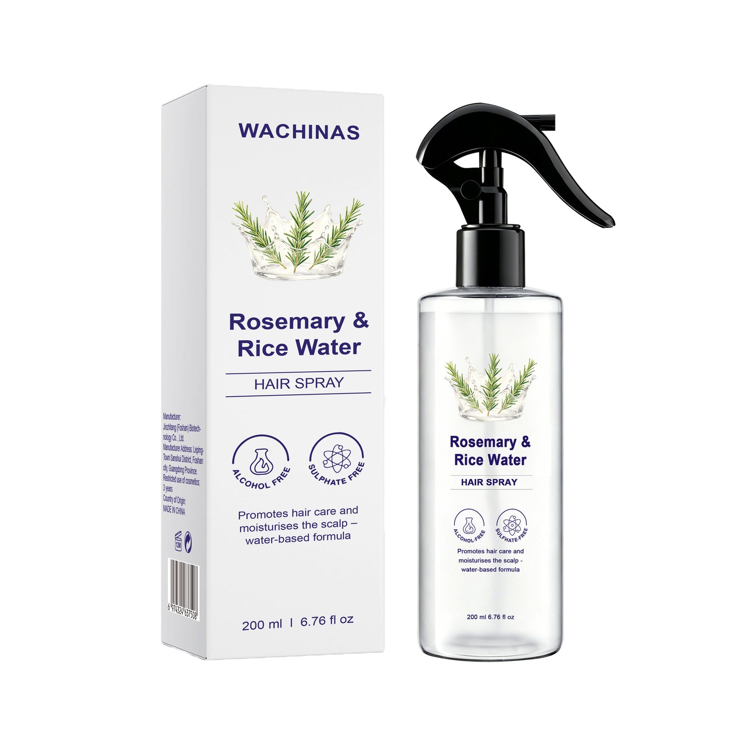 Rosemary Water Spray For Hair Growth With Rice Water 100% Natural Extract