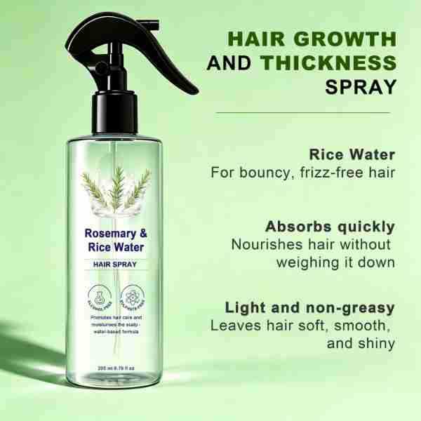 Rosemary Water Spray For Hair Growth With Rice Water 100% Natural Extract