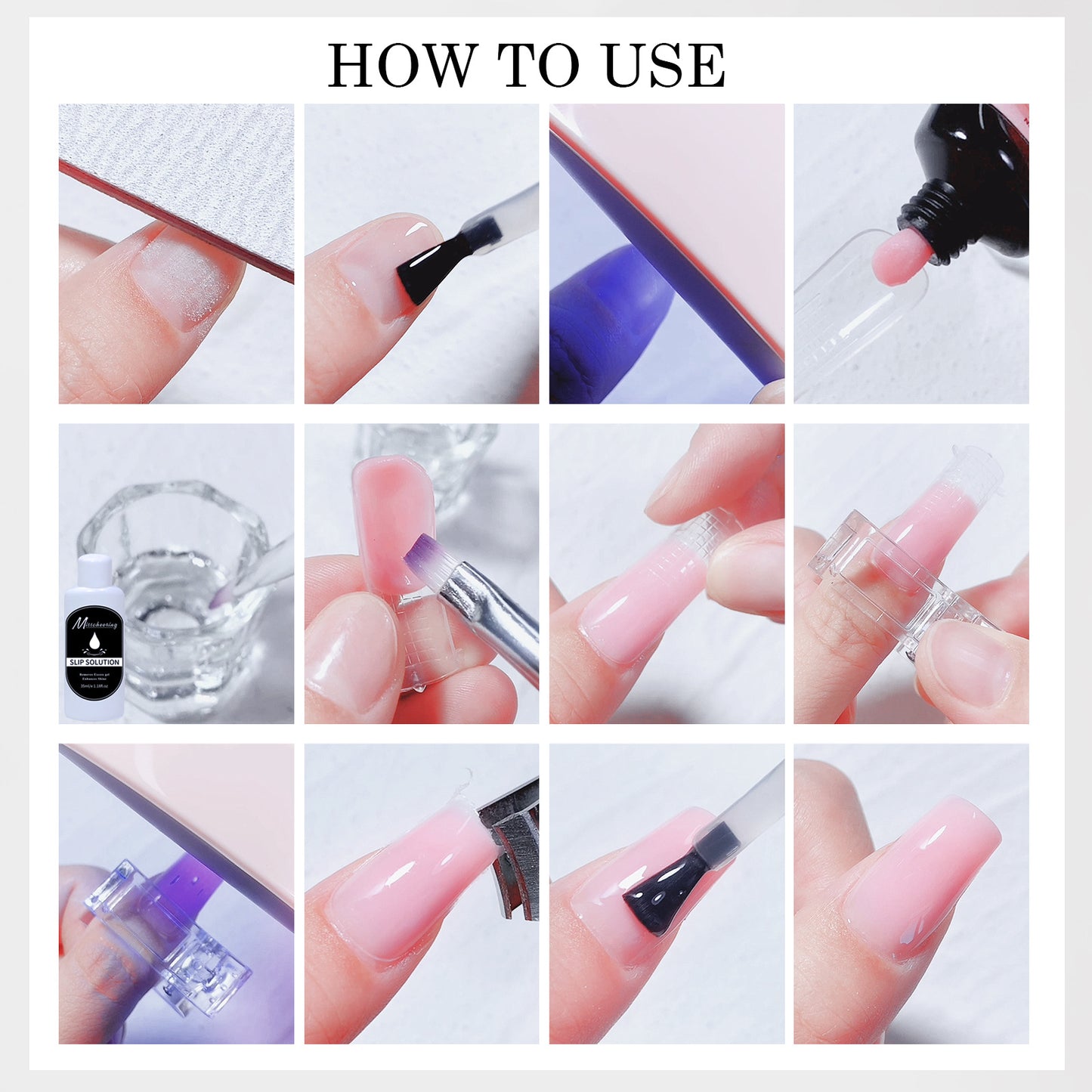 15Pcs Nail Extension Gel Kit, Professional Builder Gel Nail Art Set for DIY Salon Use