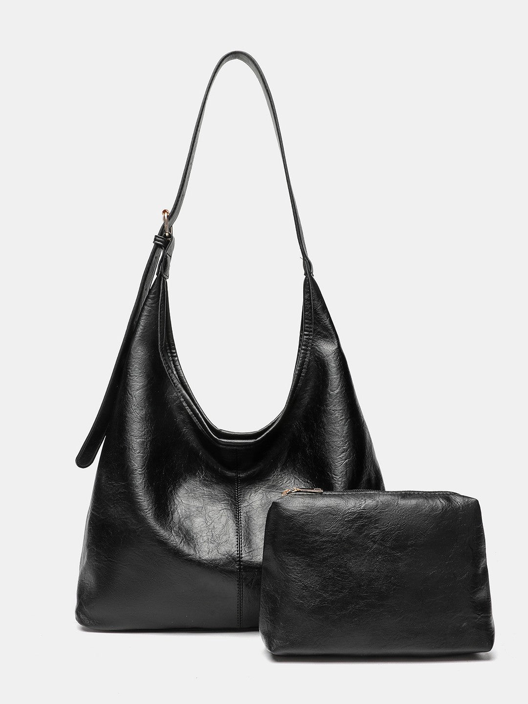 Soft Slouchy Leather-Look Tote Bag