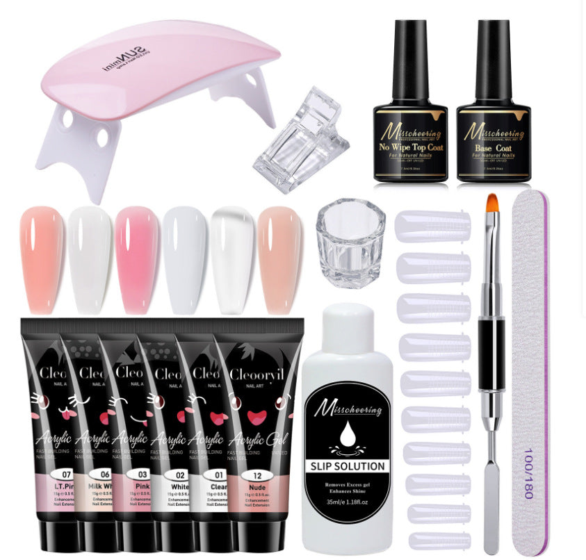 15Pcs Nail Extension Gel Kit, Professional Builder Gel Nail Art Set for DIY Salon Use