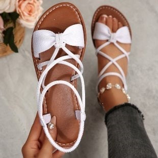 Women's Elegant Bow Strappy Flats