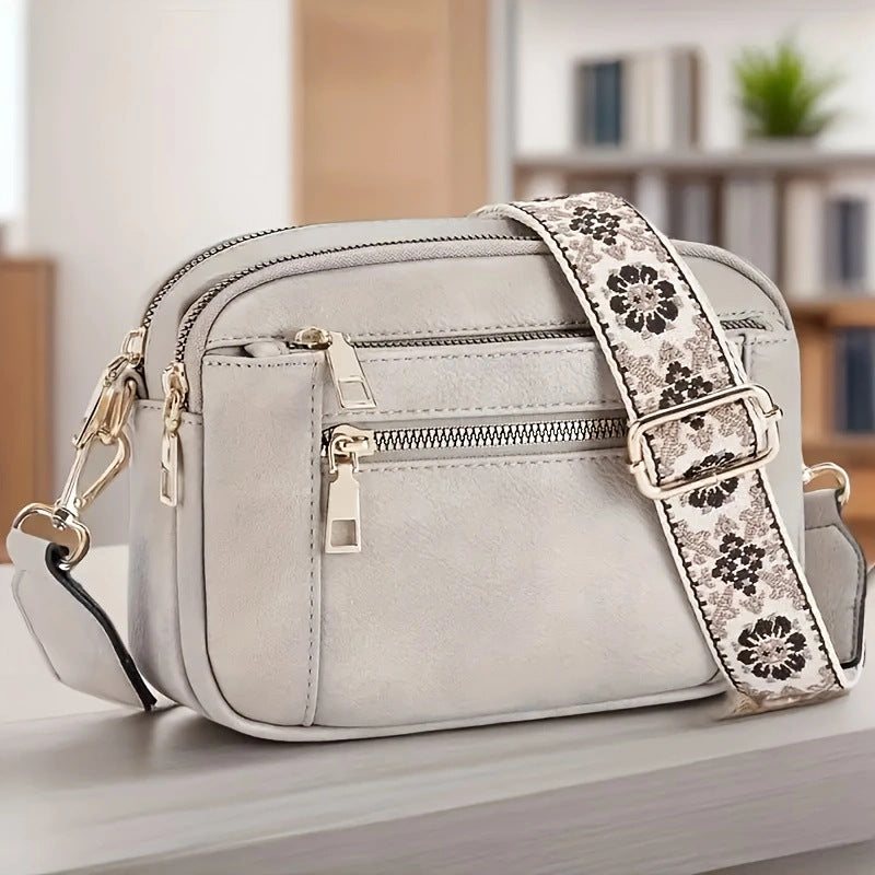 Vintage Vegan Leather Crossbody Bag