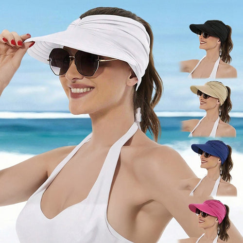 Summer Sun Visor Ponytail Hat 2 Pack