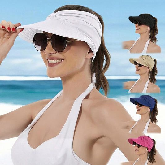 Summer Sun Visor Ponytail Hat 2 Pack
