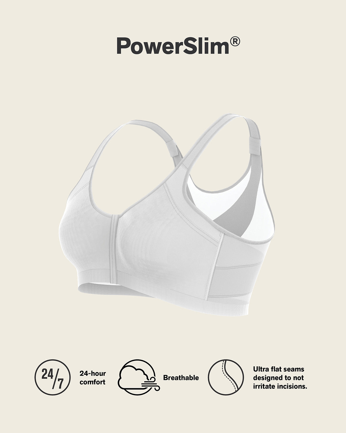 Post-Surgical Wireless Bra with Front Closure