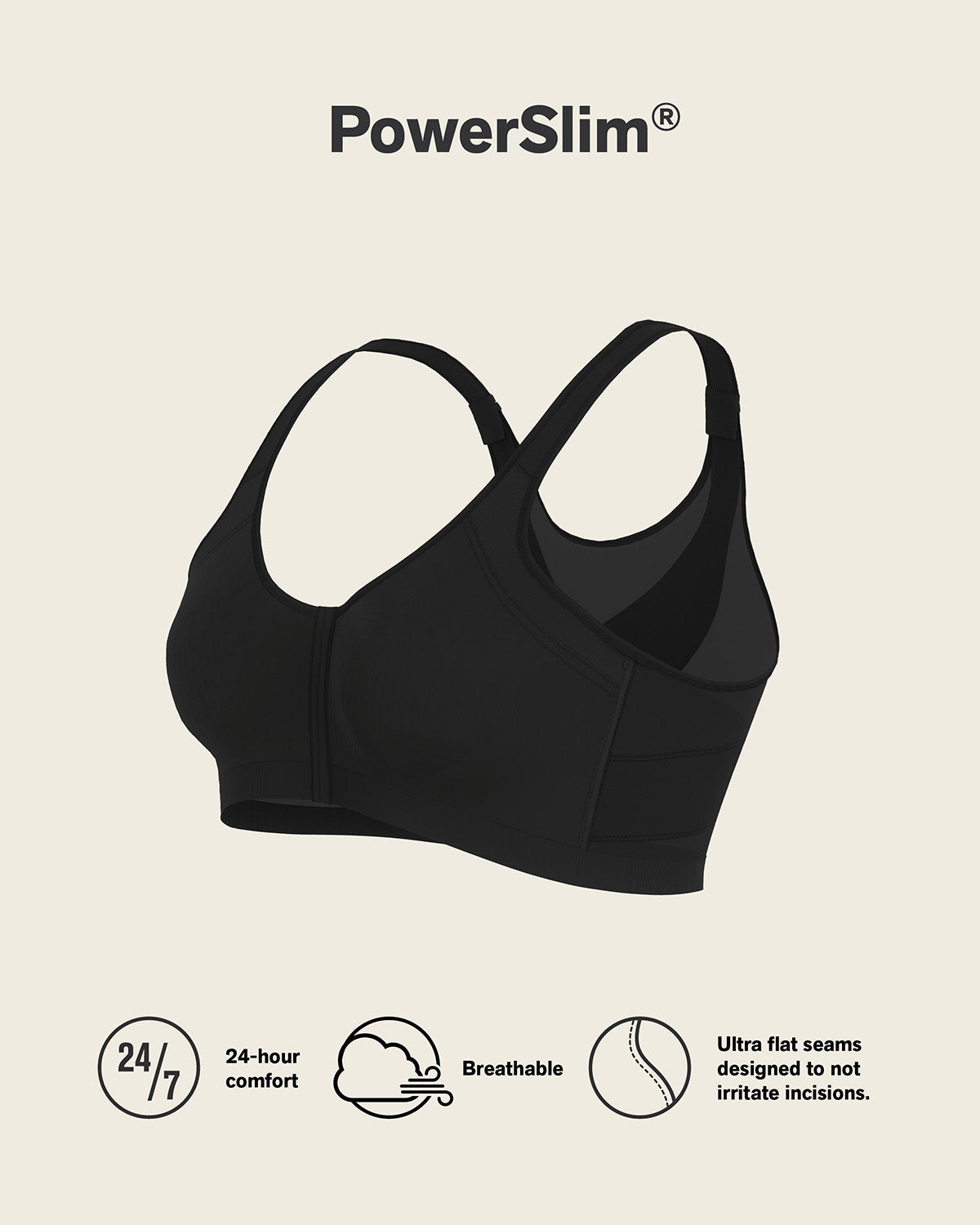 Post-Surgical Wireless Bra with Front Closure