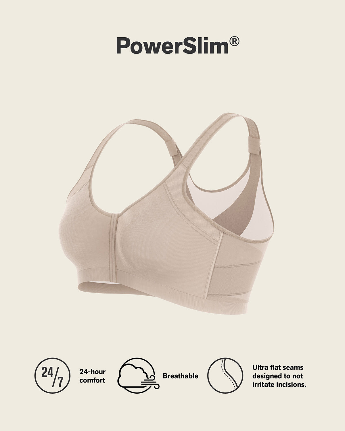 Post-Surgical Wireless Bra with Front Closure