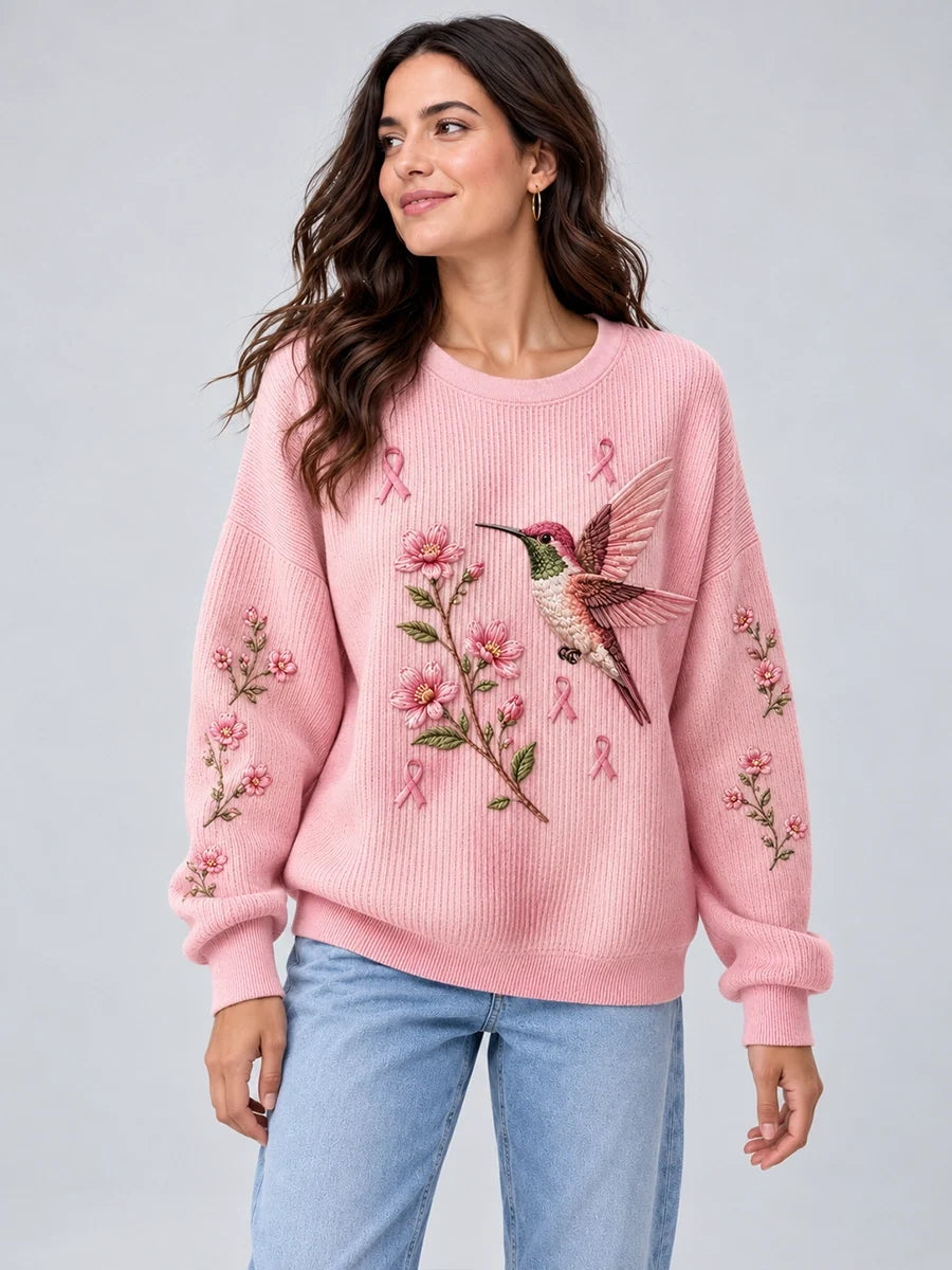 Women's Purple Art-Print Crewneck Sweatshirt