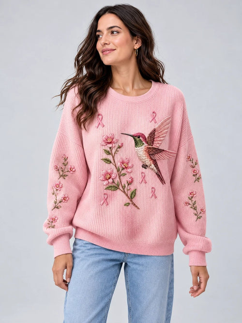 Women's Purple Art-Print Crewneck Sweatshirt