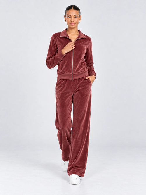 Slimetica Ultra-Soft Faux Suede Two-Piece Lounge Set | Chic Casual Matching Top & Pants