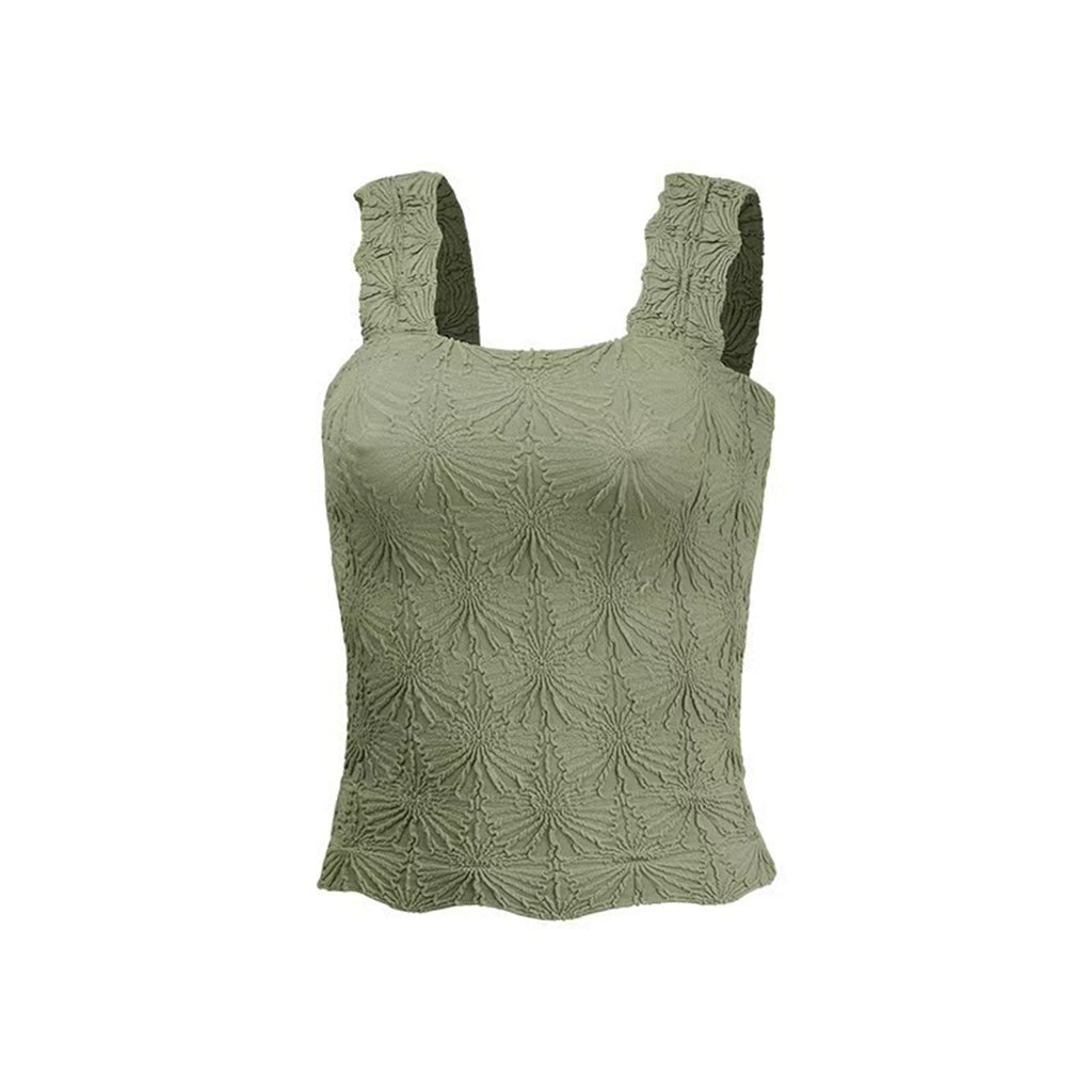 Square Neck Jacquard Tank Top 2 Pack
