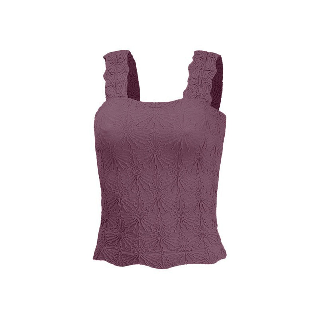 Square Neck Jacquard Tank Top 2 Pack