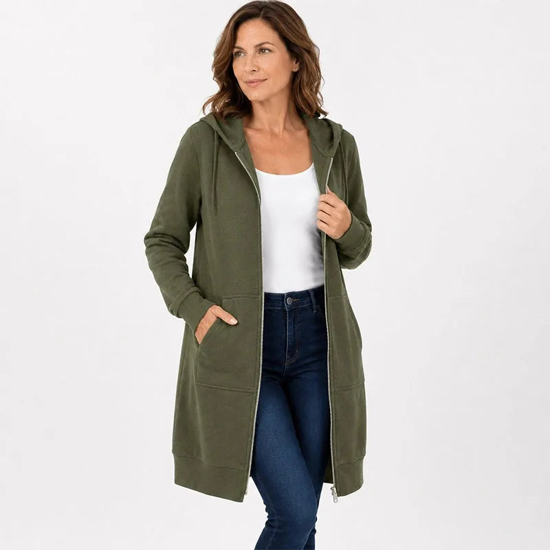 Women’s Longline Casual Hooded Jacket