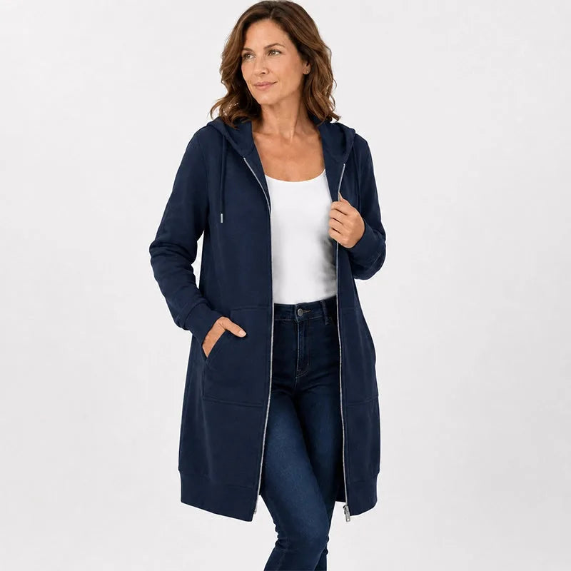Women’s Longline Casual Hooded Jacket