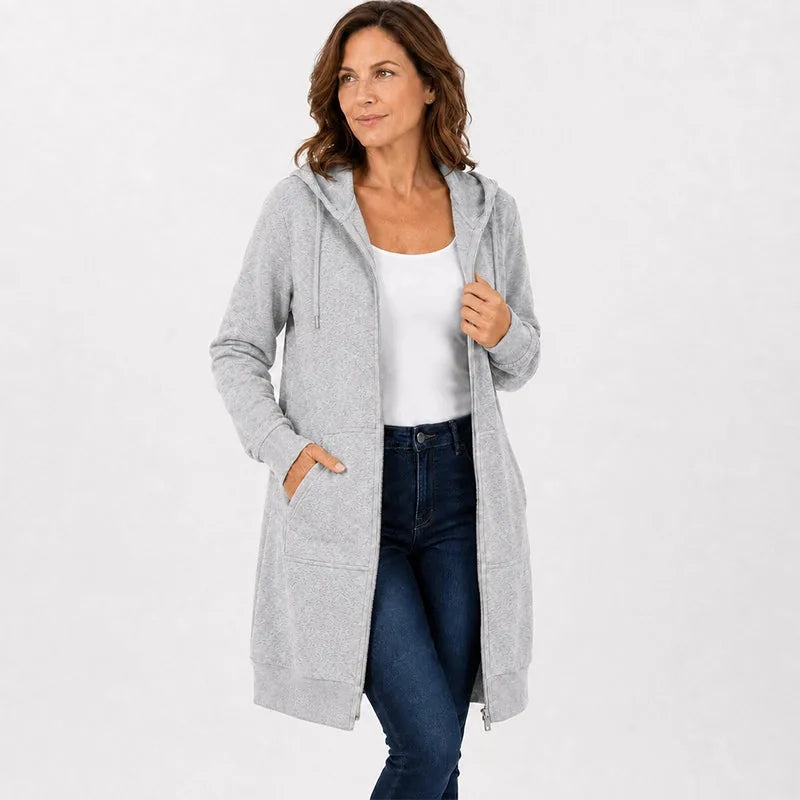 Women’s Longline Casual Hooded Jacket