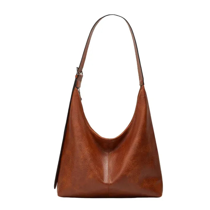 Soft Slouchy Leather-Look Tote Bag - image 2