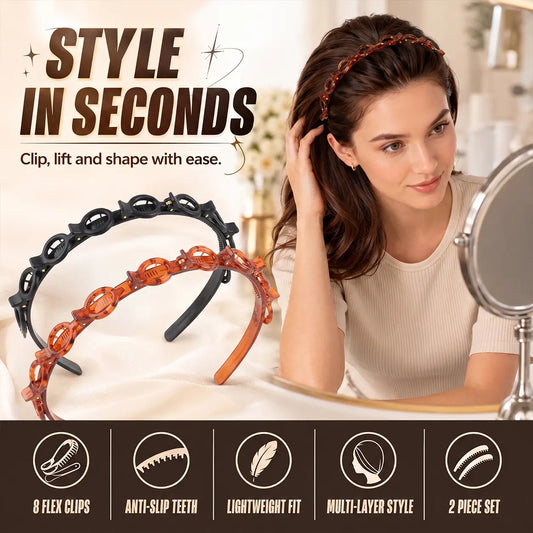 Hollow Woven Multi-Layer Headbands – 2 Pack