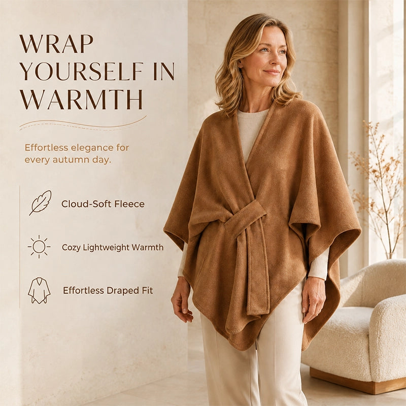 Women’s Vintage Wool-Look Cape Wrap Shawl