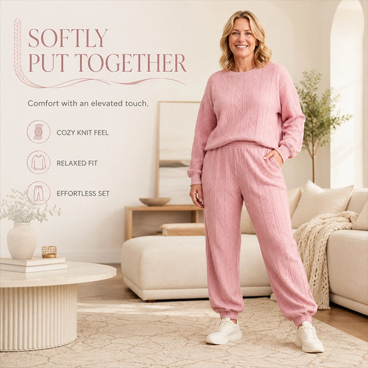 Women's Textured Casual Lounge Set