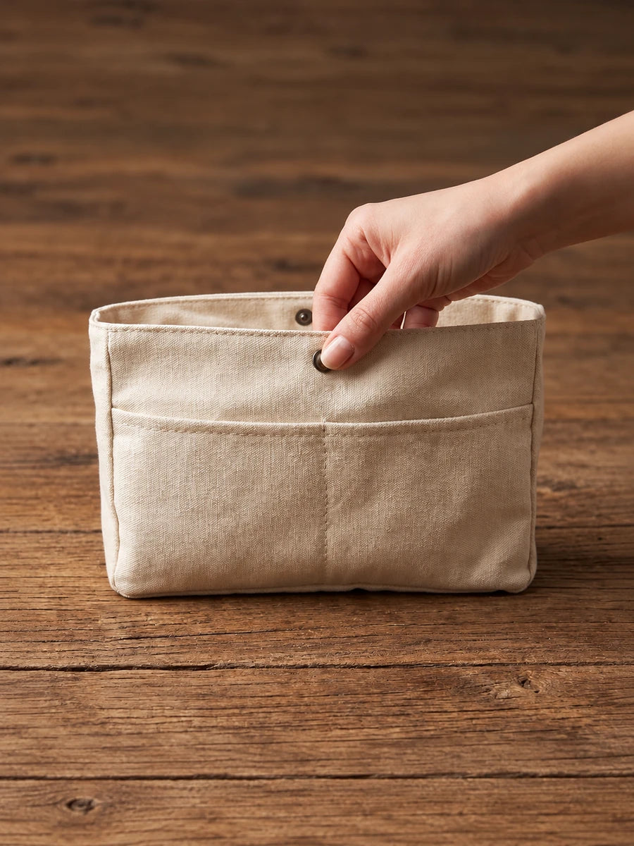 Five-Pocket Canvas Bag Organizer Insert for Everyday Totes