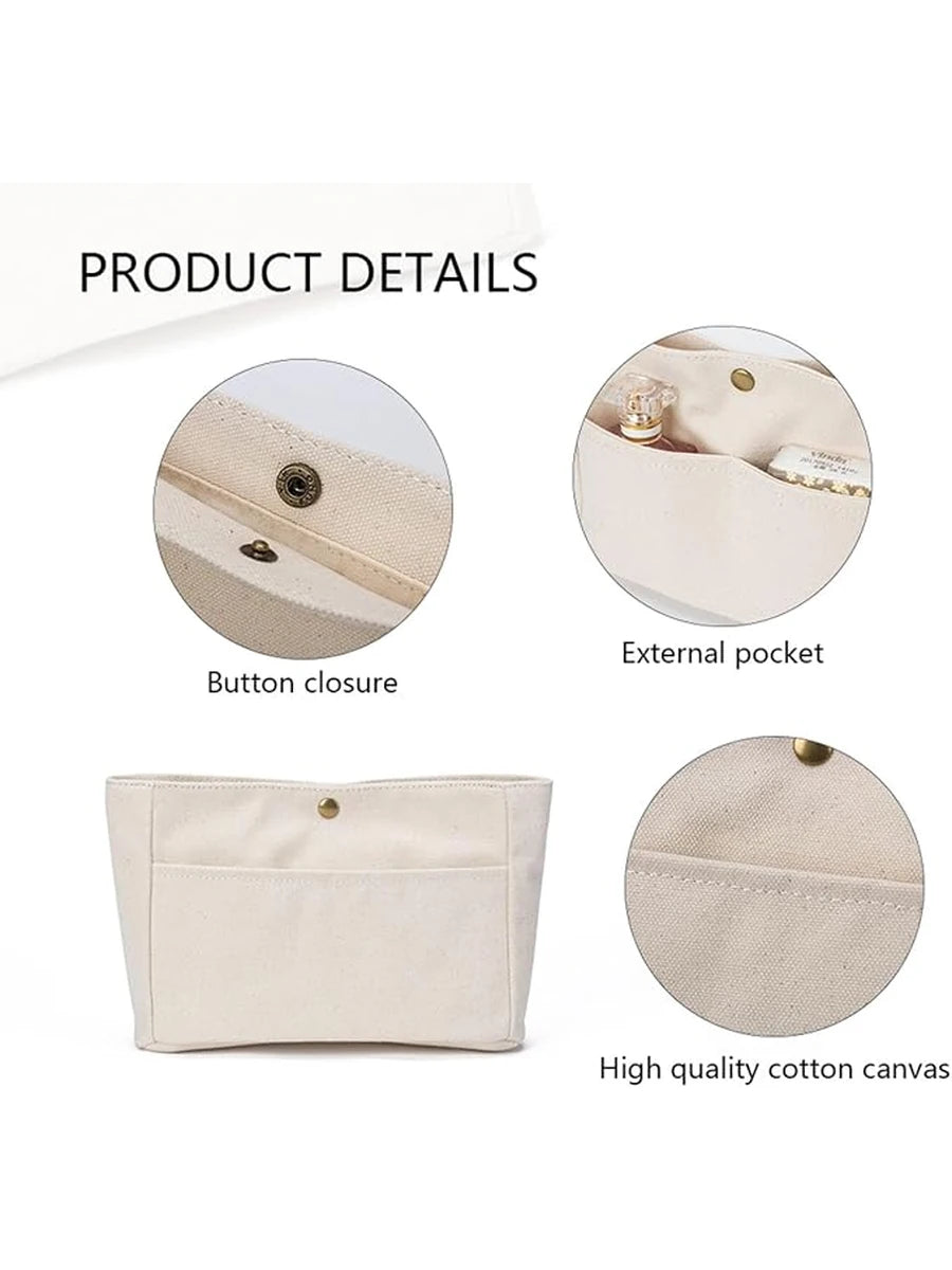 Five-Pocket Canvas Bag Organizer Insert for Everyday Totes