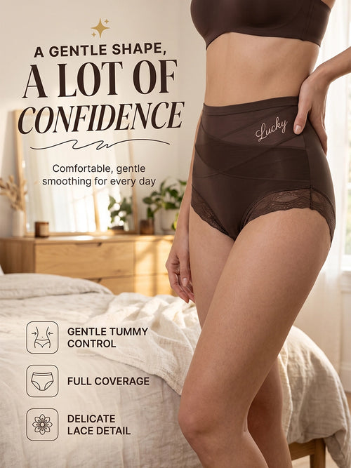 Lace-Trim High-Waist Briefs for Everyday Outfits