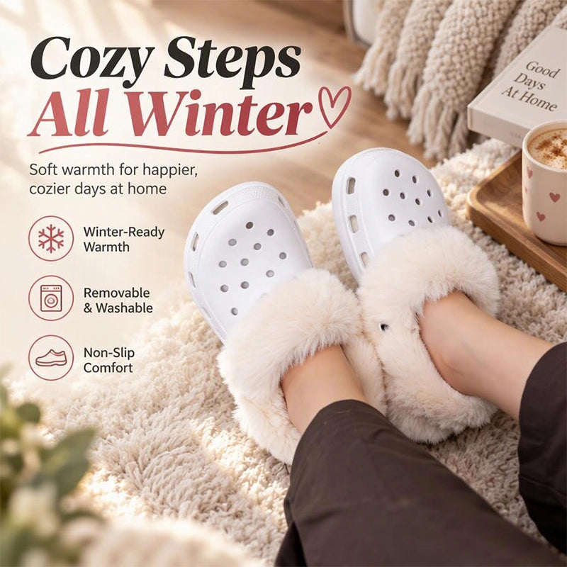 Removable Long-Pile Clog Liner Set with Laces