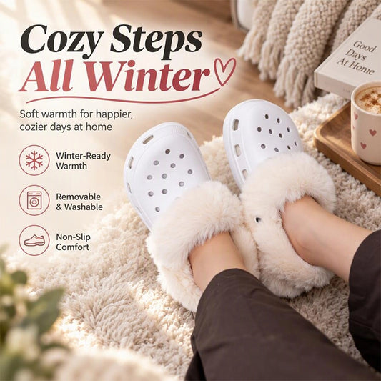 Removable Long-Pile Clog Liner Set with Laces
