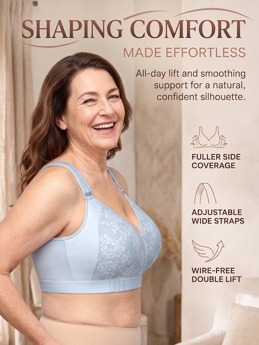 Front-Wrap Wireless Bra with Adjustable Closure