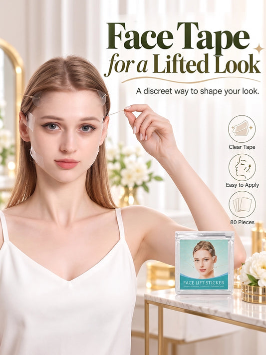 Face Lift Tape and Adjustable Band Set with 80 Patches