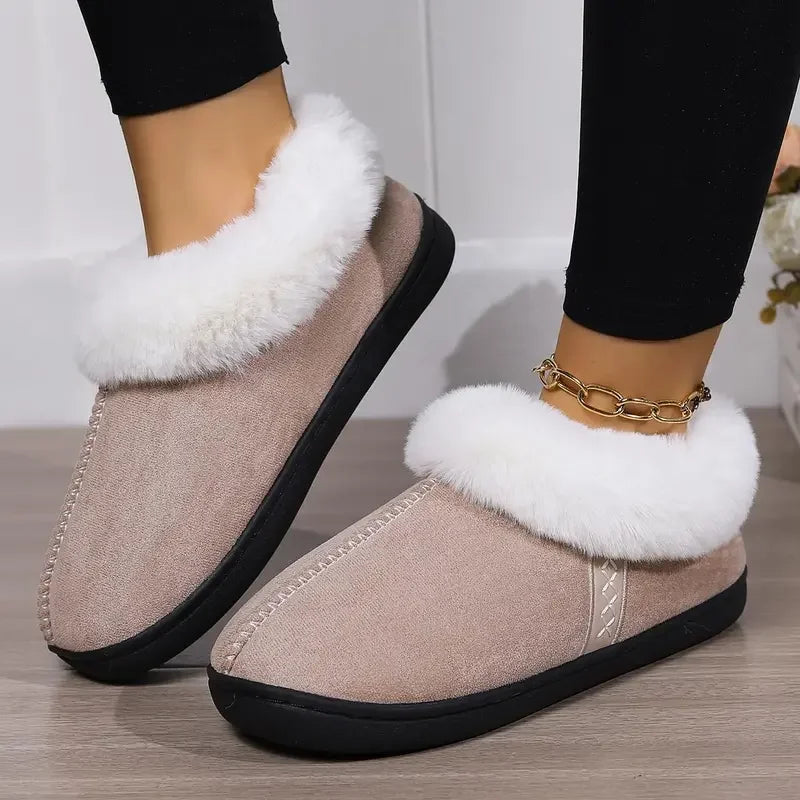 Faux-Fur-Lined Slippers for Cozy Indoor Wear — view 5