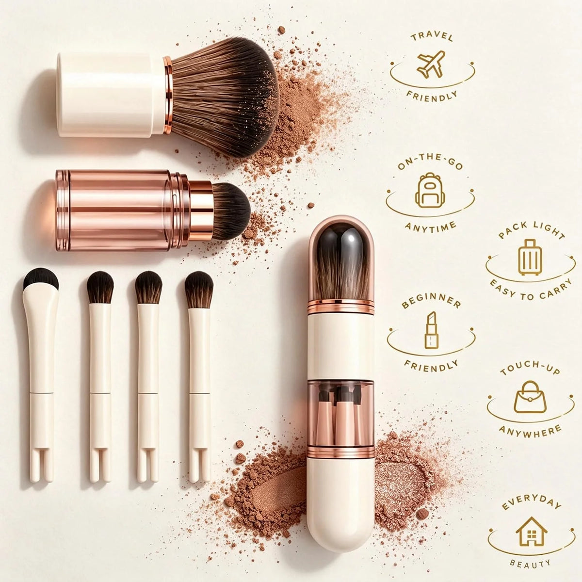 6-in-1 Compact Makeup Brush Set — view 4