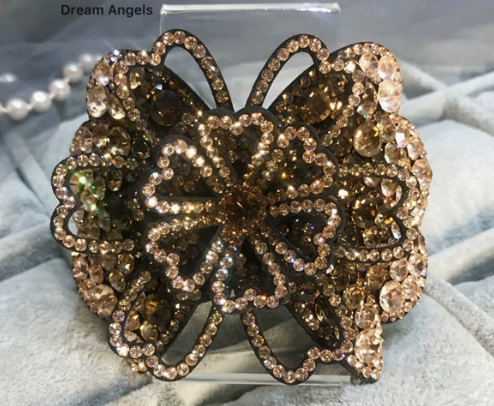 Vintage Crystal Flower Hair Clips – Set of 3