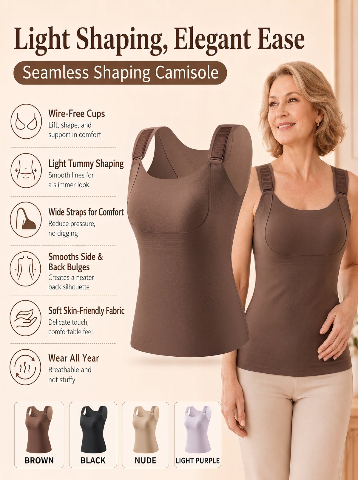 Women’s Shaping Tank Top for Smooth Everyday Layering