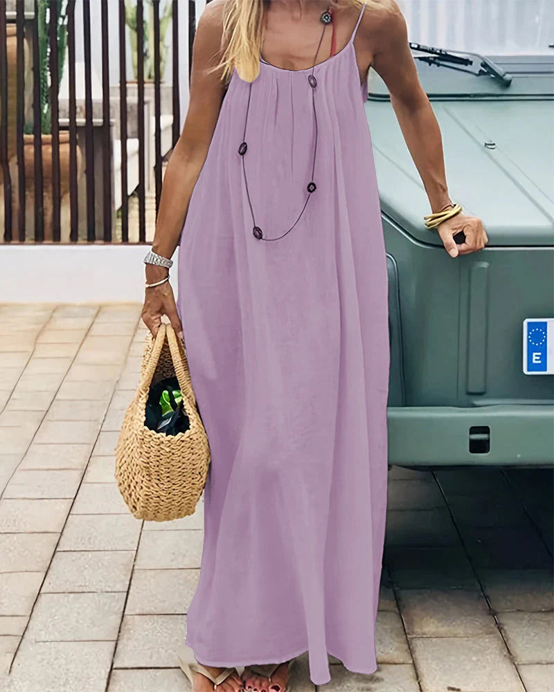 ☀️Women's Solid Color Backless Cami Dress