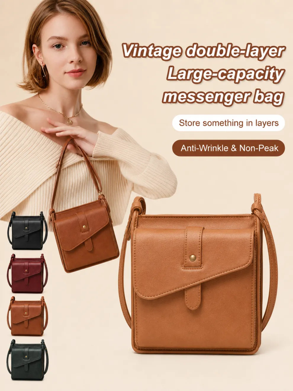 Everyday Messenger Bag with Adjustable Shoulder Strap