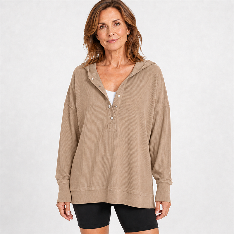 Women’s Flocked Long-Sleeve Hooded Sweatshirt