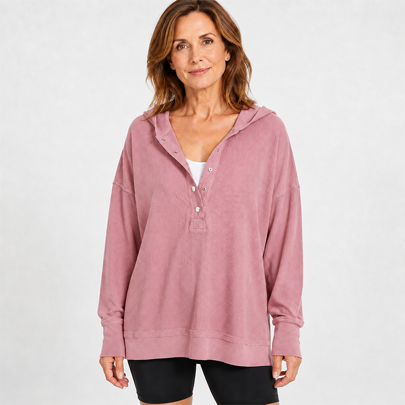 Women’s Flocked Long-Sleeve Hooded Sweatshirt