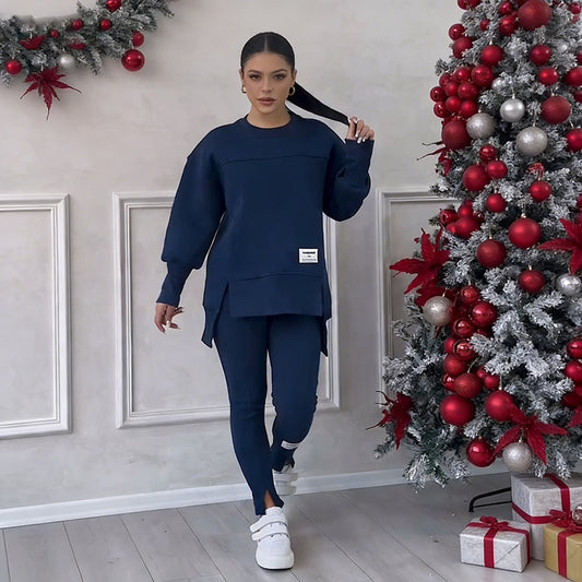 2 Piece Sweatpant Set Pullover Sweatshirt