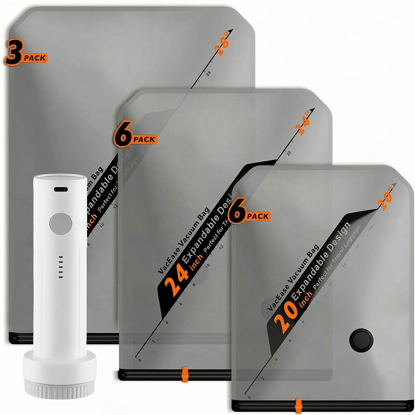 Rechargeable Wireless Pump Travel Storage Bags Set