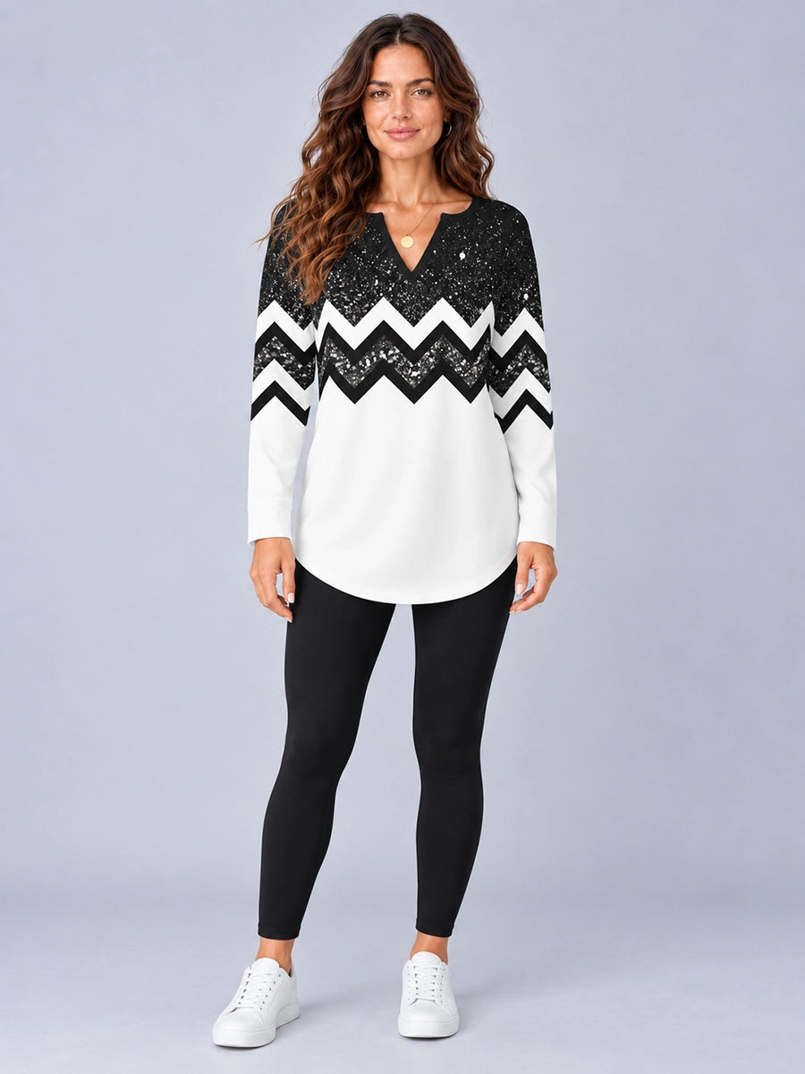 Women's Colorblock Long-Sleeve Top and Leggings Set