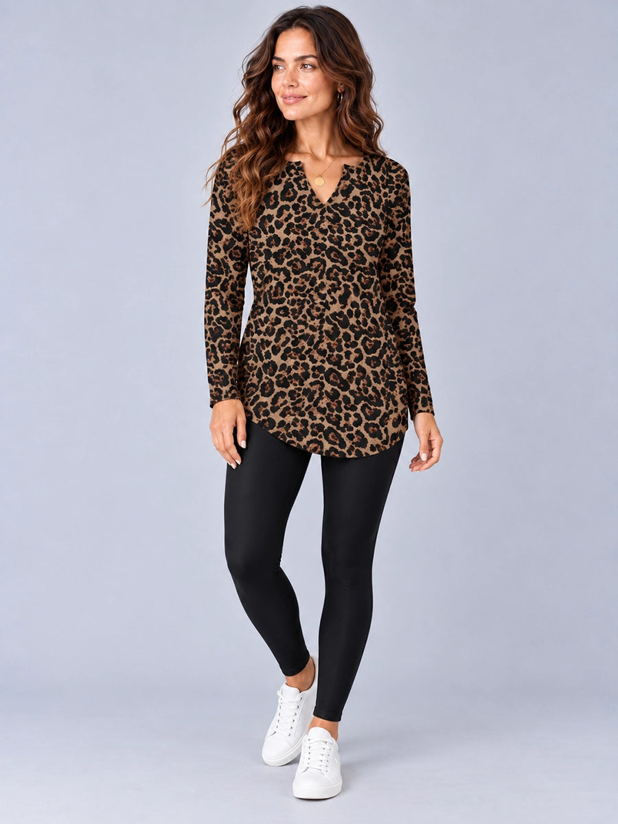 Women's Colorblock Long-Sleeve Top and Leggings Set