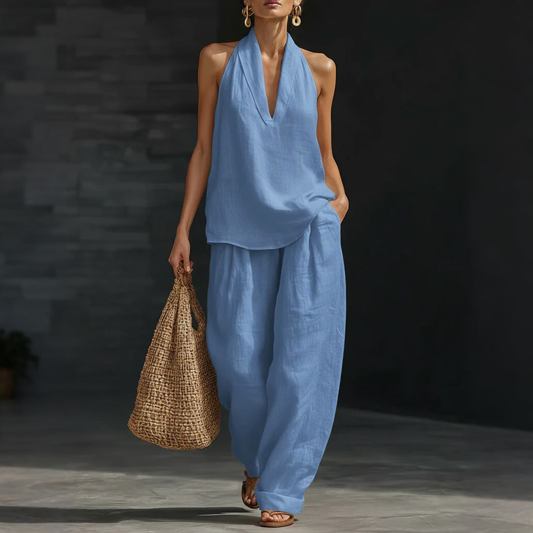 V-Neck Tank Top & Pants Set