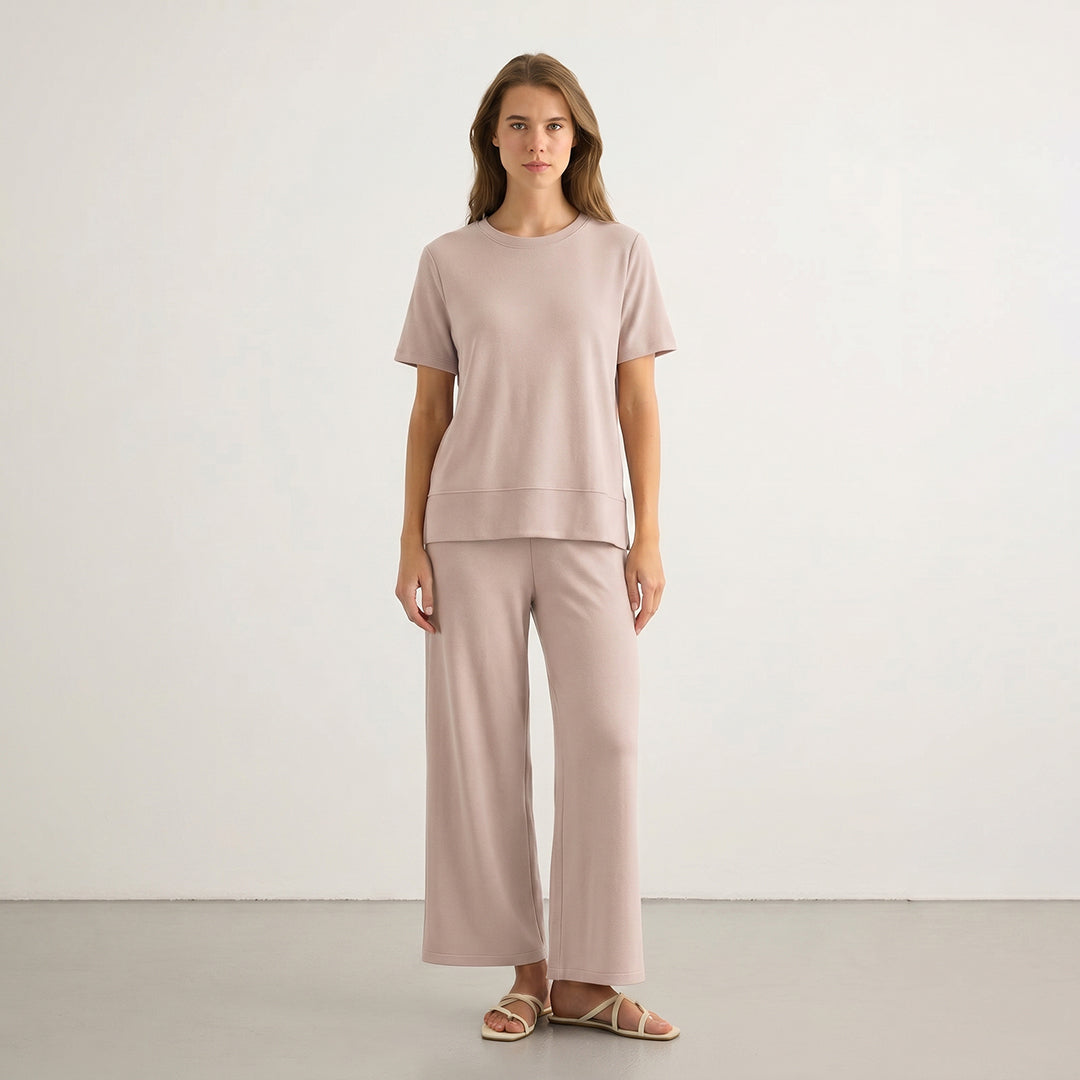 Women’s 2-Piece Summer Lounge Set – Casual Wide Leg Outfit